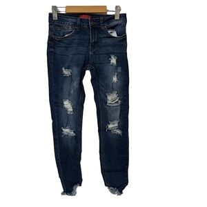 Wax Jeans Skinny Jeans with Distressed Details